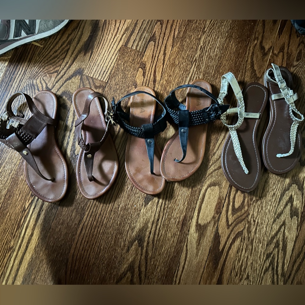 Women’s sandals 3 pair size 8